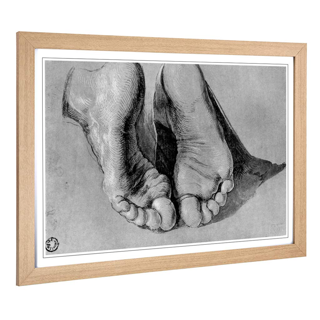 Big Box Art Framed Print of Albrecht Durer Feet of an Apostle Design | Wall Art Picture | Home Decor for Kitchen, Living Room, Bedroom, Hallway, Oak, A2 / 24.5x18 Inch / 62x45cm