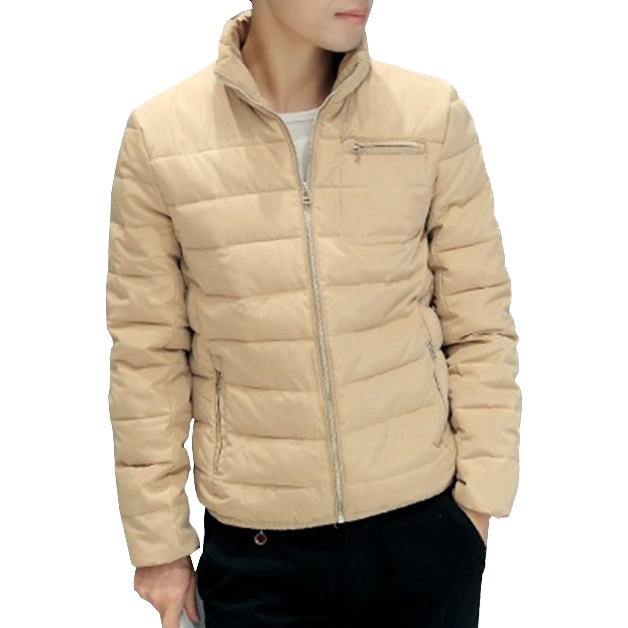 Abrigo acolchado con cremallera hombre impermeable de invierno 8