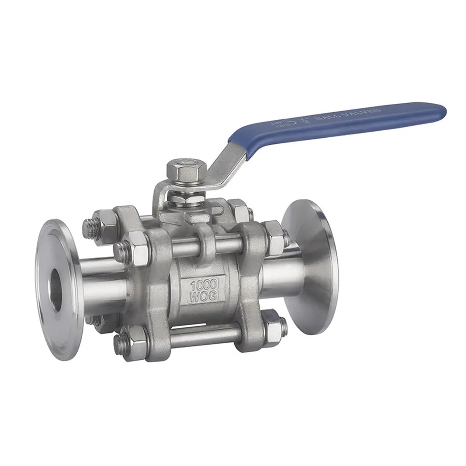 Robinet à bille sanitaire SS304 vanne 3 pièces virole clamp pour tube inox 1-1/4 pouce