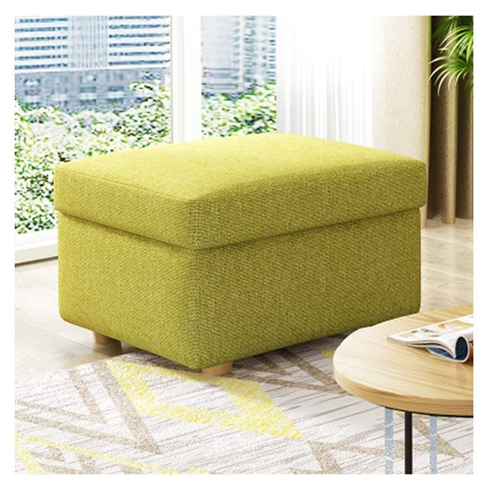 XBCDX Foot Stool Storage Ottoman Fabric Sofa Stool Shoe Stools Children Toy Chest Foot Rest Home Decor Living Room Balcony, 8 Colors (Color : Green, Size : 60X60X40CM)