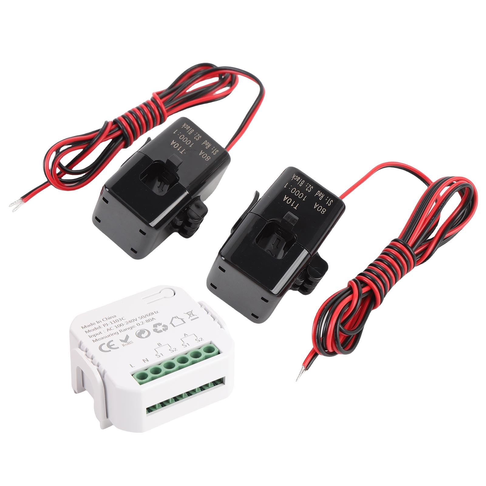 Contatore Elettrico Intelligente, WiFi Monitor con 2 Pinze da