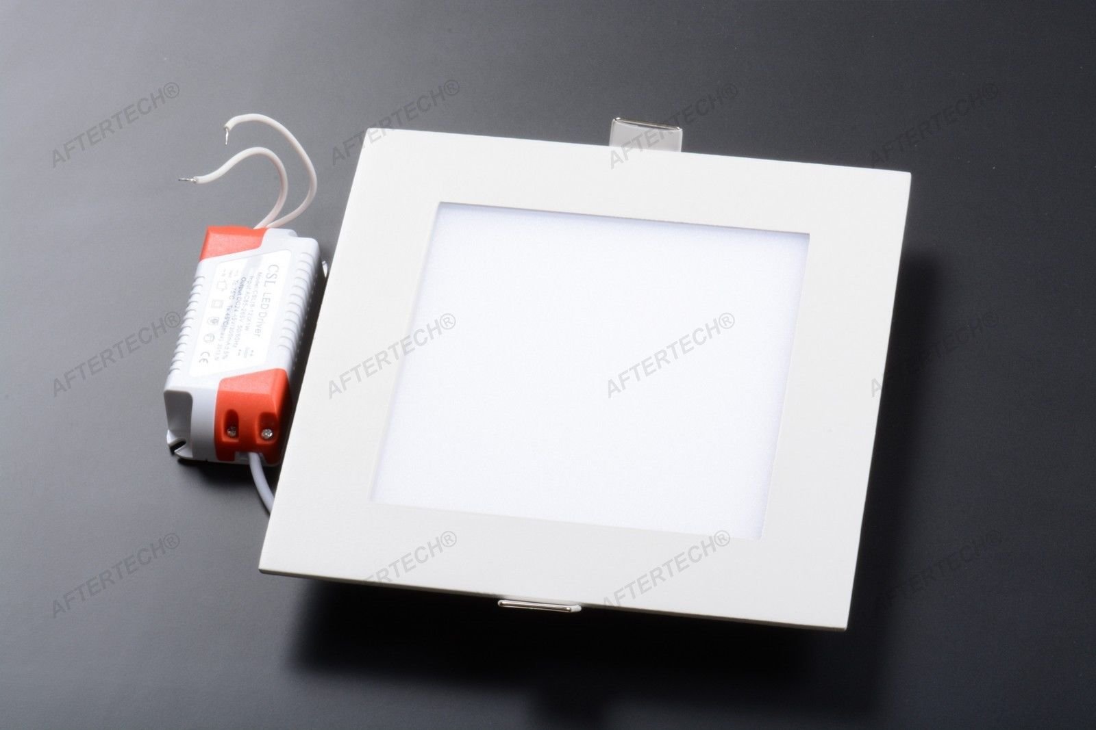Aftertech Downlight LED QSL 16w CARRÉ FIN BLANC FROID 5500k 200x200mm