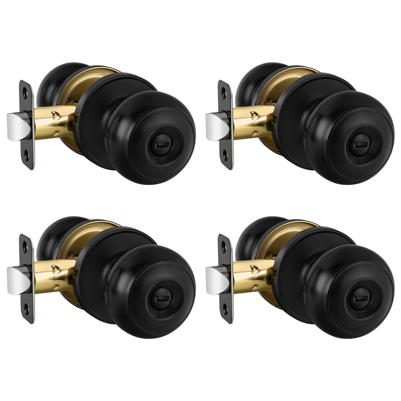 Haidms 6 Pack Matte Black Door Knobs Interior Privacy, Black Interior Door Knobs for Bedroom or Bathroom Classic Round Doorknobs Hardware — Amazon image 20