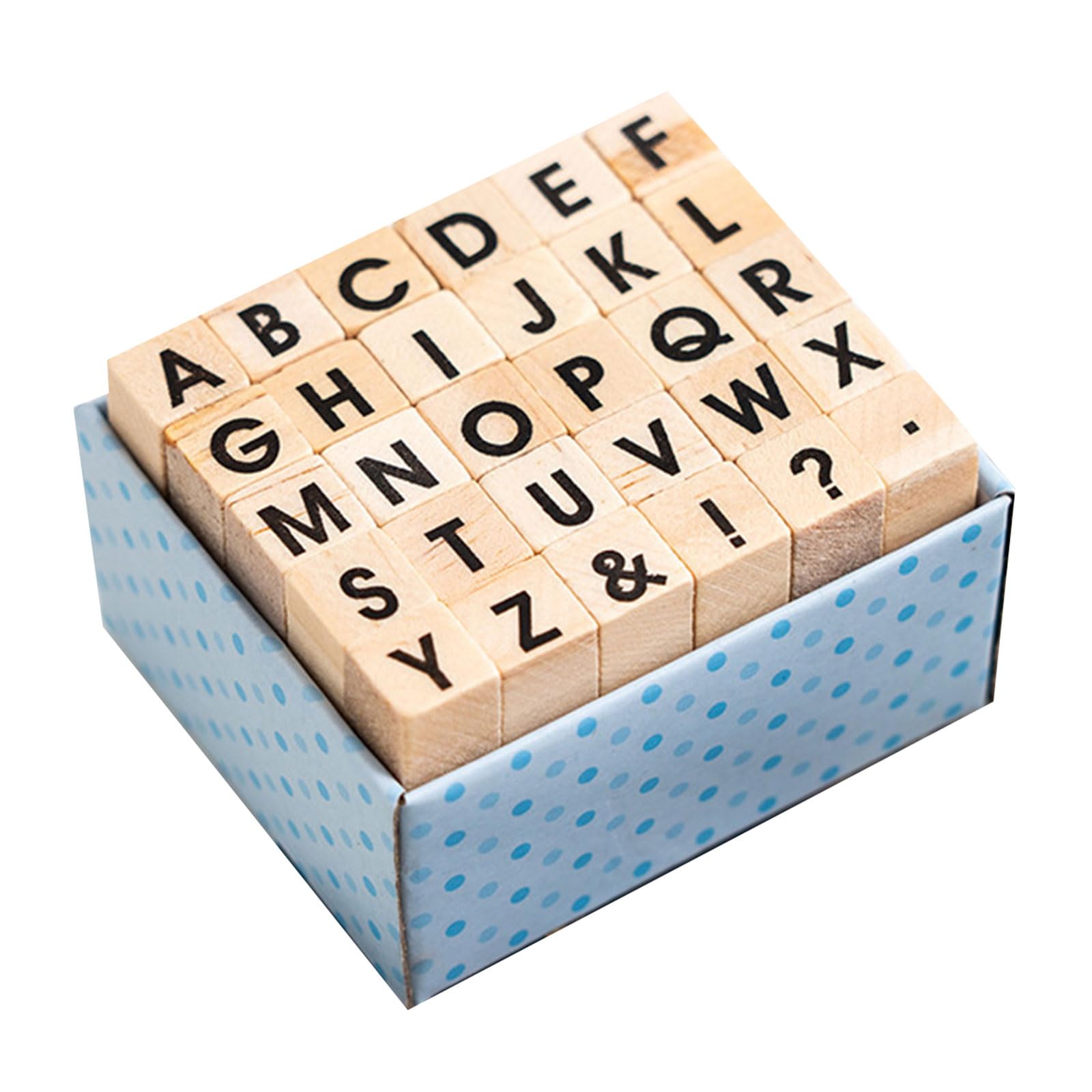 30Pcs Wood Craft Stamp Vintage Scrapbooking Letter Stamper for Card Making Scrapbooking Journal Planner Albu
