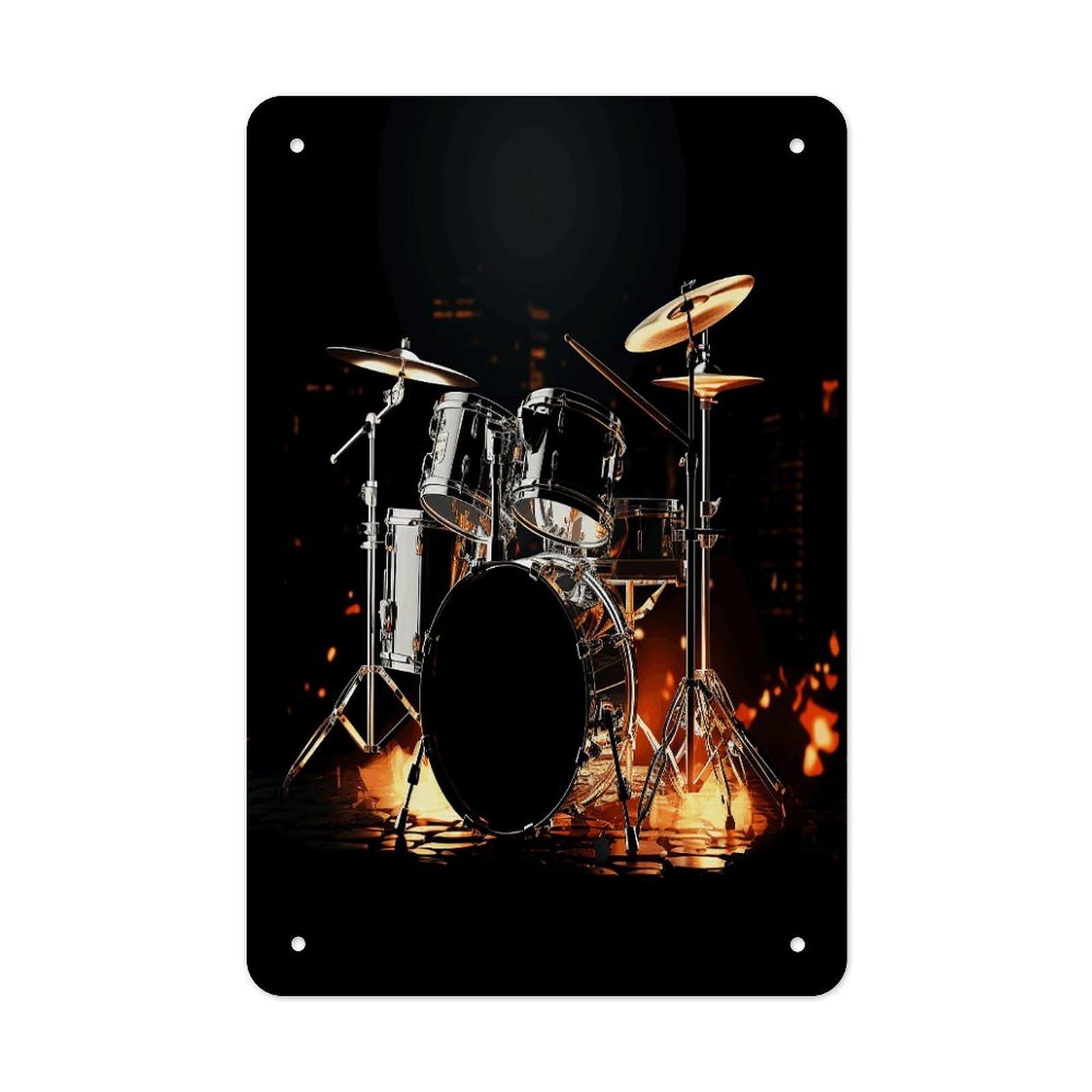 VstaDank Drummer Metal Tin Signs Personalized Wall Art Prints Decoration Art Poster Funny Vintage Tin Sign Iron Sheet Painting Metal Signboard Decor Painting for Wall Decor