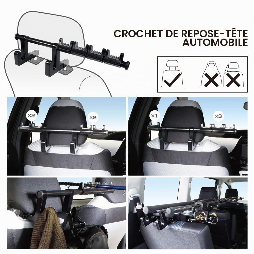 LITTLEMOLE Support universel et réglable de canne à pêche pour véhicule (SUV, wagons, camionnettes)