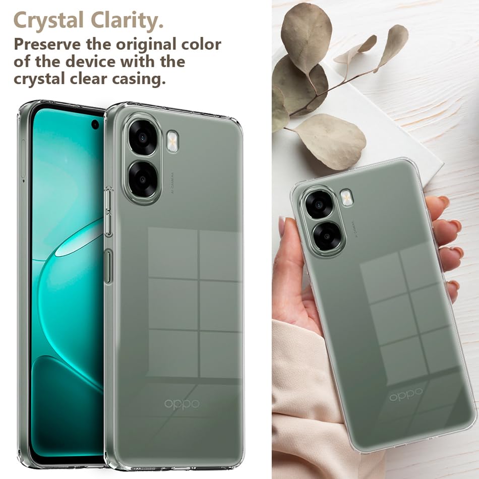Image of Fashionury Crystal Clear Case for Oppo A6s 5G / Oppo K14X 5G / Oppo A6X 5G | Yellowing Resistance | Transparent TPU Silicone | Raised Camera Lips | Slim Transparent Cover