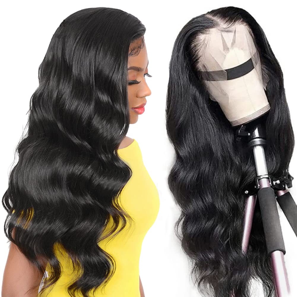 TUNEFUL32 Inch 13x6 Lace Front Wigs Human Hair Body Wave HD Lace Front Wig Human Hair Pre Plucked 200% Density Human Hair Lace Frontal Wigs for Black Women Natural Color