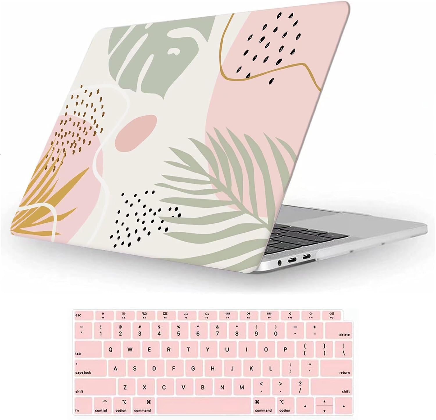 Fancity Compatible with MacBook Air 15 inch Case 2023 2024 2025 Release M4 A3241 M3 A3114 M2 A2941 with Liquid Retina Display & Touch ID, Slim Protective Hard Shell Case & Keyboard Cover, Flow Leaf