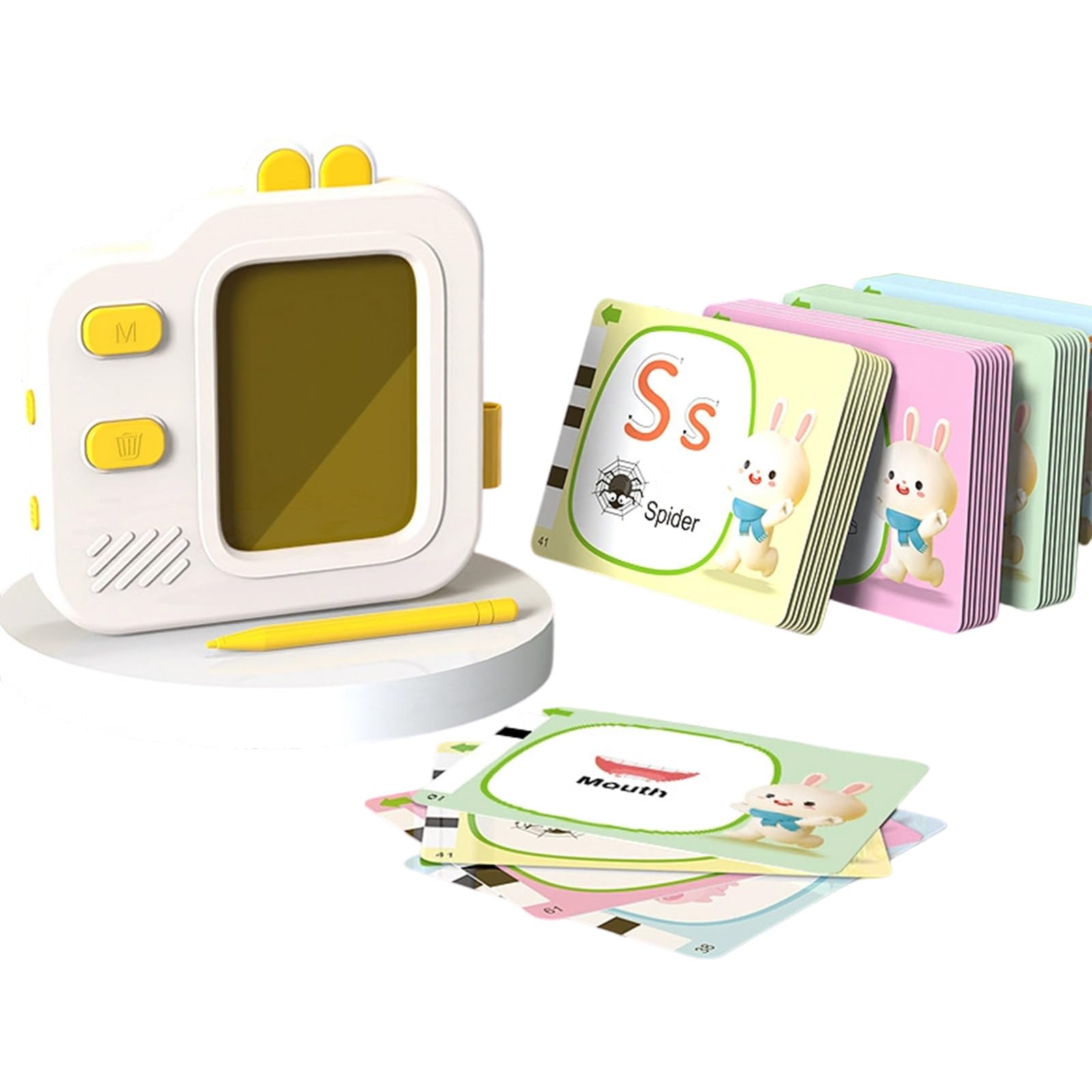 Generisch LCD Schreibtafel mit doppelseitigen Karteikarten für, interaktives Sprachenlernen, pädagogisches Geschenk für Vorschulkinder, Sprachlerntablett