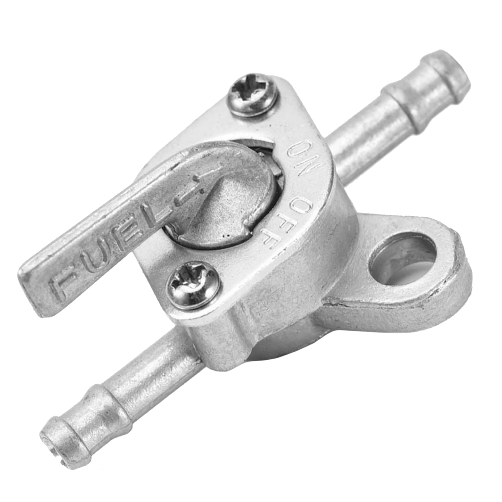 Cakeeyum Silver Fuel Shut Off Valve Zinc Alloy Fuel Petcock On-Off Switch Gas Shut Valve For Lawn Mower