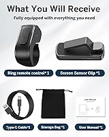 Vista 9 de [Compatible con Fundas] Anillo Girador de Página con Control Remoto para Kindle Paperwhite Oasis Scribe Kobo eReaders, Controles Remotos de Cámara