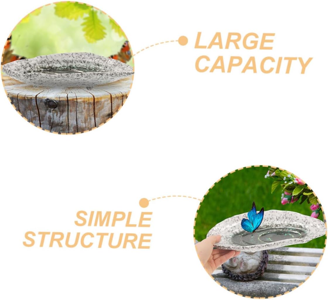 BESPORTBLE Ceramic Butterfly Feeder Tray Unique Shape Outdoor Feeding Dish for Garden Decor Sturdy and Natural Water Puddle for Butterflies
