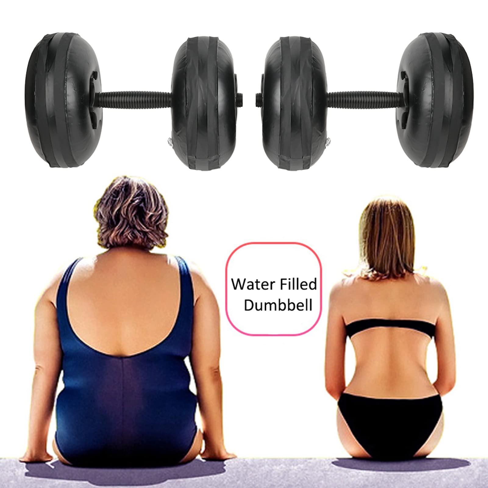 Jiawu Kobiety Przenośne Wypełnione wodą Regulowane Hantle 8-10kg Trening Mięśni Ramion Fitness Sprzęt do Kształtowania Jogi Pcv Bez Wycieków