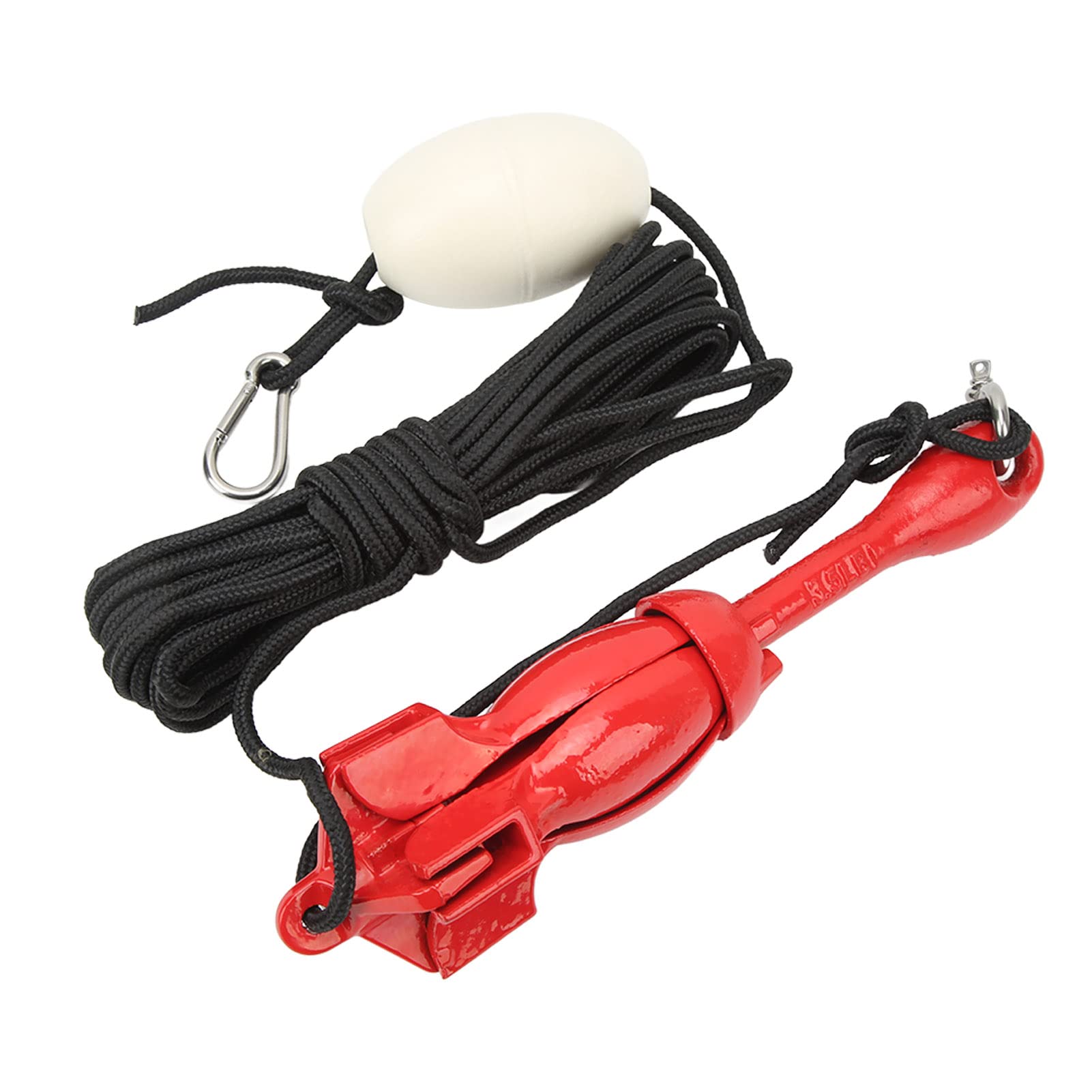 Ancla para Barco con Cuerda de Remolque de 12 Metros, Bolsa de Transporte, Ancla Plegable de Acero al Carbono para Kayak y embarcaciones.