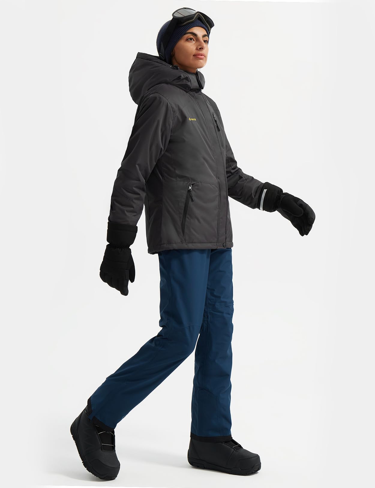 GEMYSE Donna Giacca da Sci impermeabile montagna Giacche Pile invernale antivento Cappotto con Cappuccio