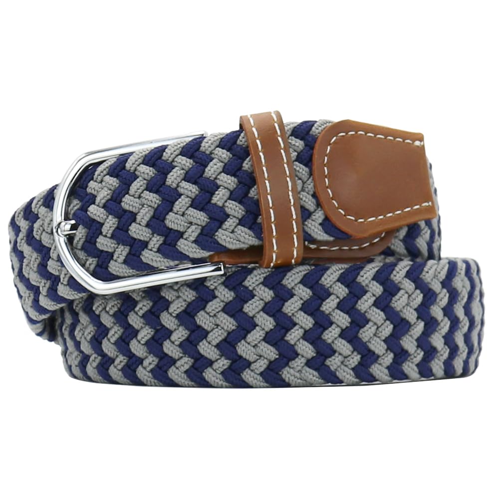 Huyfhksd Multicolored Elastic Woven Golf Belts Casual Braided Stretch Belt for Men and Women