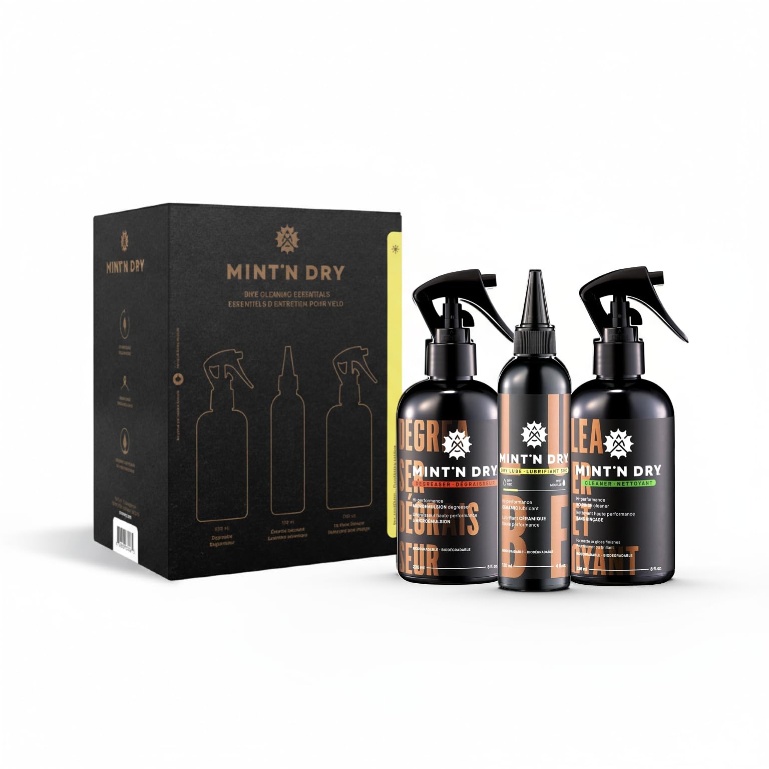 MINT'N DRY Essentials 3 in 1 Bike Cleaning Kit Solution
