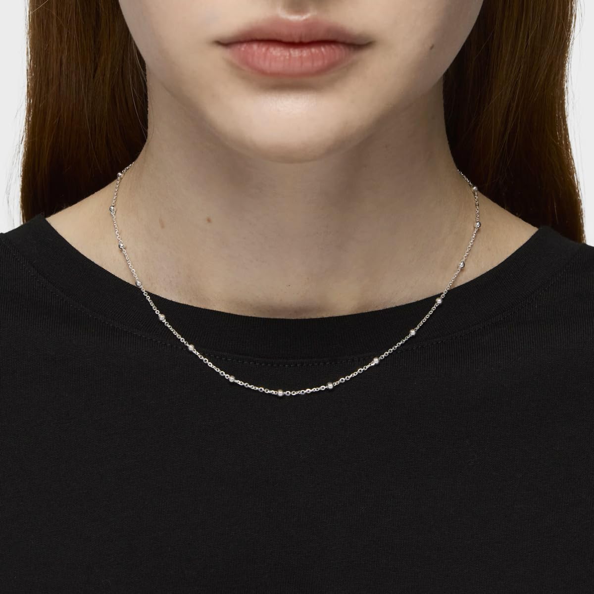 TOUS Gargantilla de Plata de Primera Ley para Mujer con Bolas Intercaladas,Versátil, Colección CHAIN