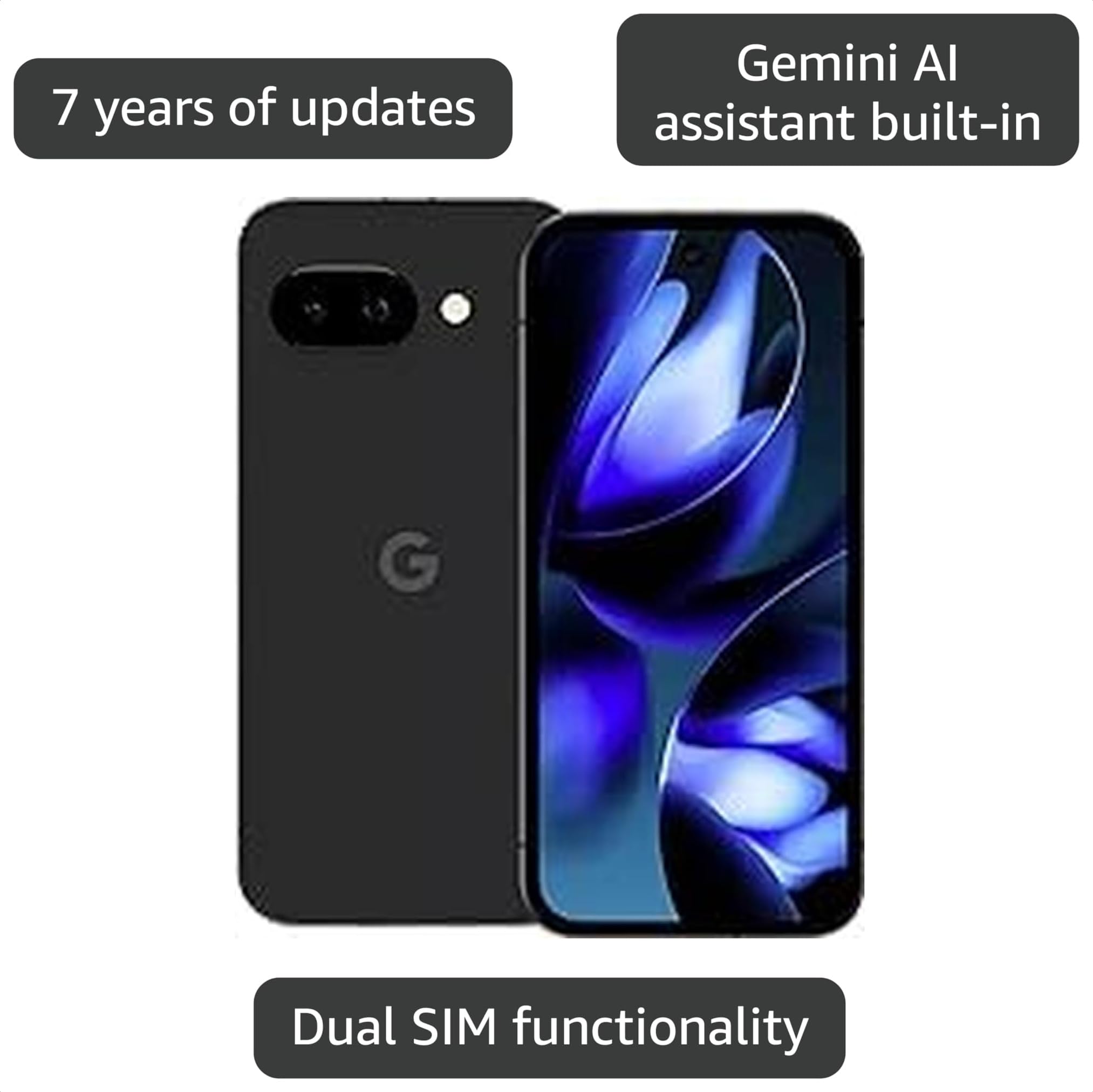 Amazon.com: Google Pixel 9a, 128GB, Obsidian - Unlocked (Renewed