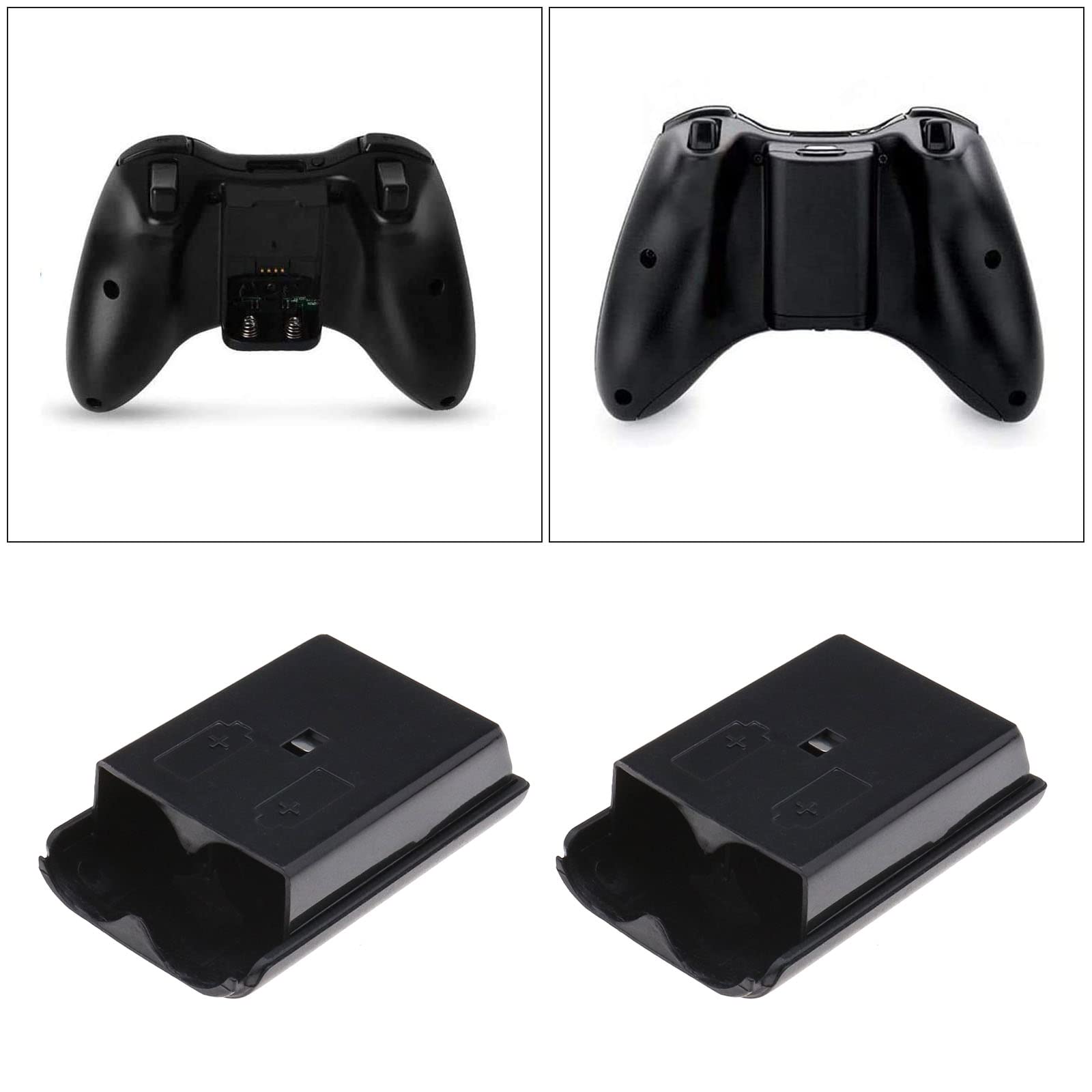 ECSiNG 6 fundas de repuesto para batería compatibles con Xbox 360, accesorios de batería negros