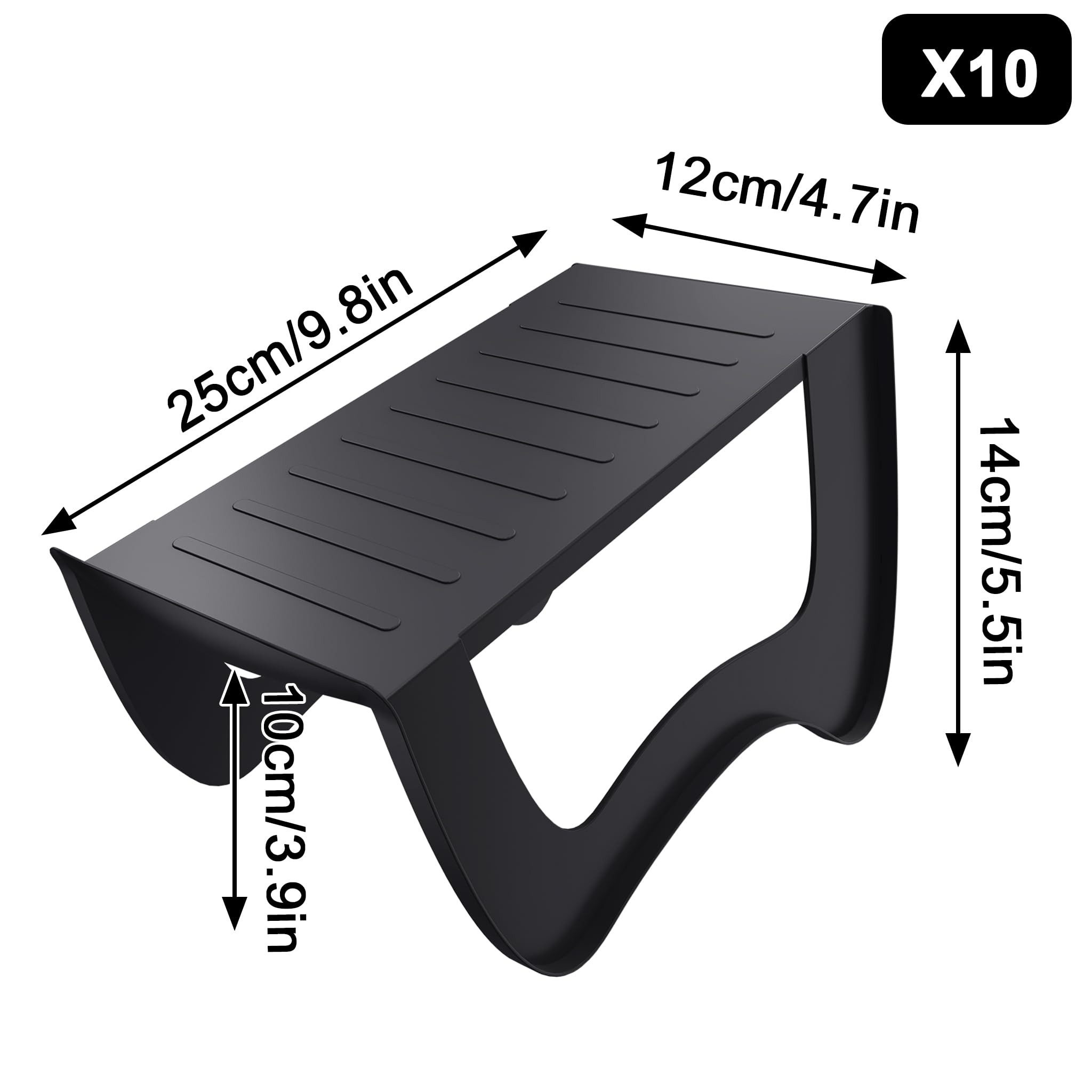 Froadp 30 Stück Schuhregale rutschfest Schuhhalter Platzsparend PP Kunststoff Doppelschicht Schuhstapler Set Schuhaufbewahrung Schuhschlitz Organizer, Schwarz