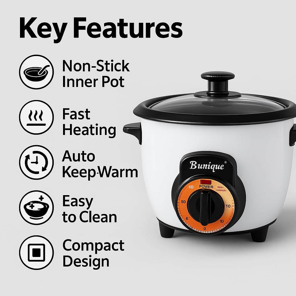 Persian Rice Cooker by B Unique | Non-Stick | Auto Keep Warm | 5/10/16 Cup Sizes (10 Cups)