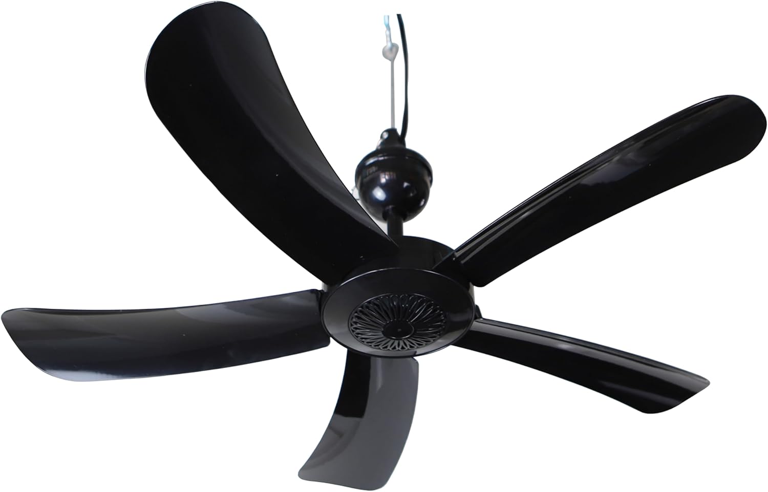 Pergola Breeze Single Speed 31” Portable Ceiling Fan AC 110V with 15’ cord & in-line power switch. Great for Pergolas Gazebos Workshops Canopies Camping RV (Black)