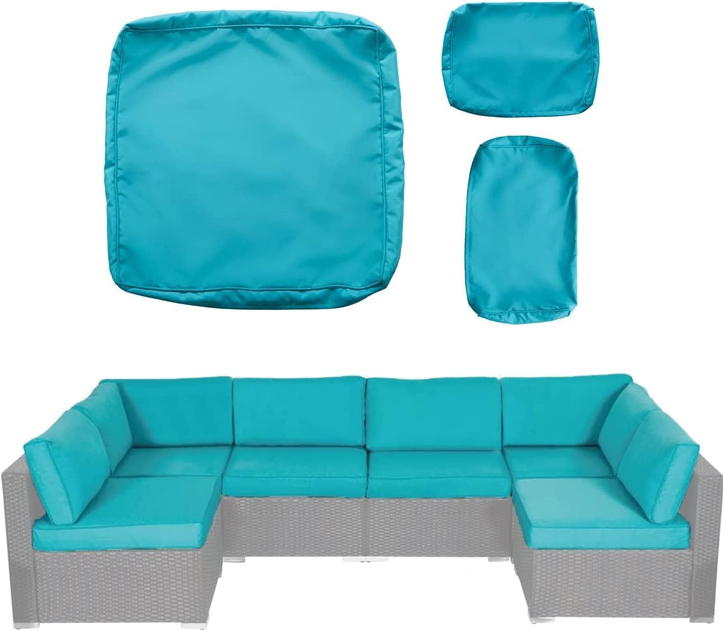 kinbor 14 Piece Patio Cushion Covers Replacement Outdoor