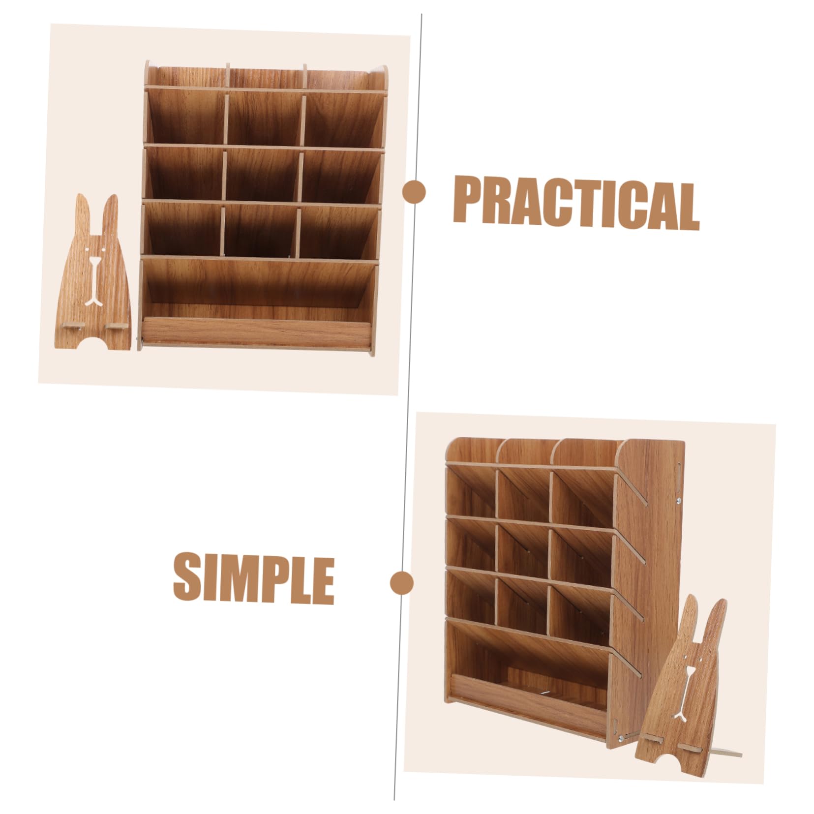 STOBOK Elegante Portapenne in Legno Per Scrivania Organizer Multifunzionale Per Cancelleria Con Bordi Arrotondati E Lisci in Legno Di Ciliegio