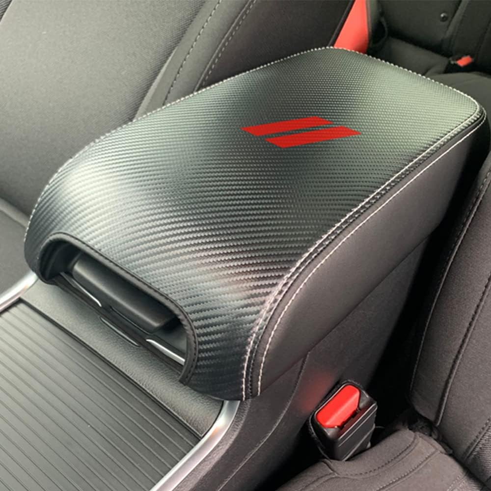 Center Console Armrest Box Cover Anti-Scratch Leather Auto Central Armrest Protector Pad Interior Decoration Accessories Fit for Dodge Charger 2011-2023 Chrysler 300 2011-2023(Carbon Fiber)