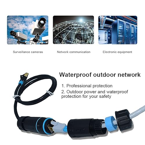 Miniatura 4 de Acoplador RJ45 impermeable IP68, acoplador Ethernet impermeable de cobre puro blindado, conector de cable LAN Ethernet impermeable IP68 para