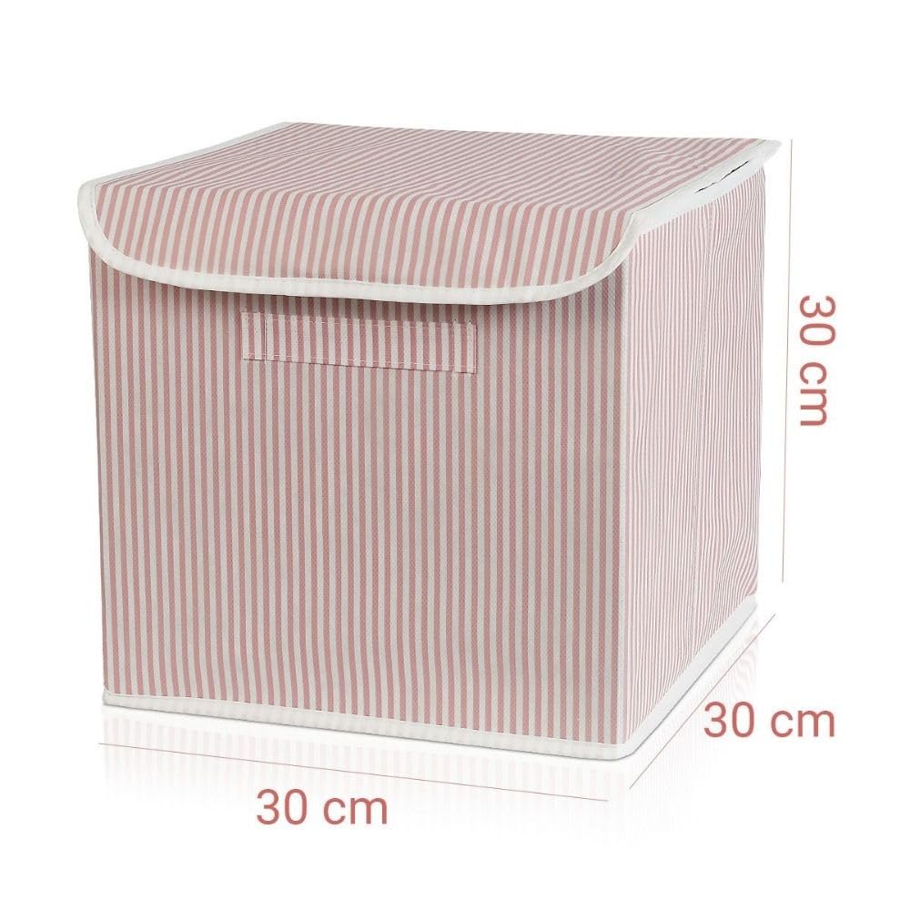 lavita Opvouwbare opbergdozen, 31 x 31 x 31 cm, lade-organizerdoos, opbergsystemen voor kleding, kledingopslag en organisatie, flamingo's, 4 stuks