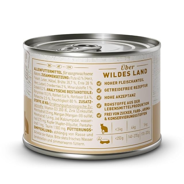 Foto 2 de 2 de Wildes Land Comida humeda Gato Sabor Pato 12X85 Kg