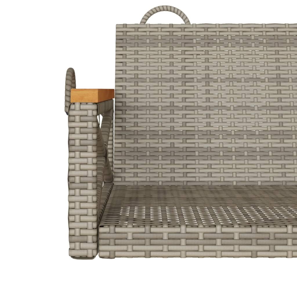 Banco colgante gris 109 x 62 x 40 cm polirratán