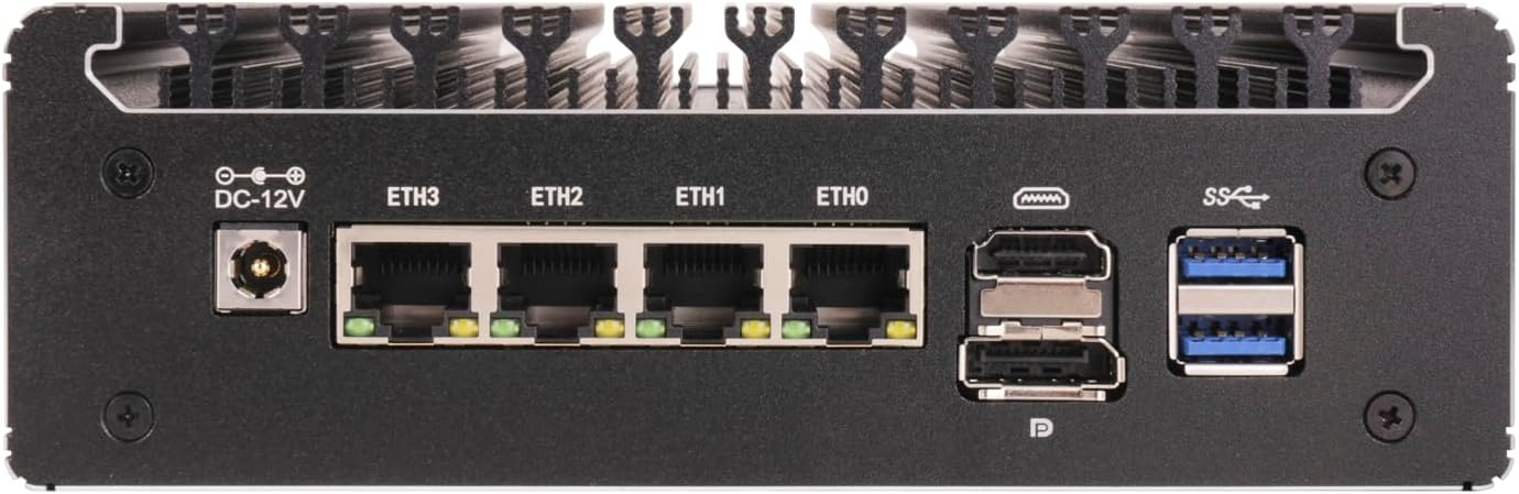 Micro Firewall Appliance, Mini PC, OPNsense, VPN, Router PC, i5-8250U 4 x 2.5GbE I226-V, Type-C, HDMI, DP, SIM Slot, Support JGPIO Pin, 0 RAM, 0 Storage, (Core i5-8250U, 16G RAM 128G SSD)