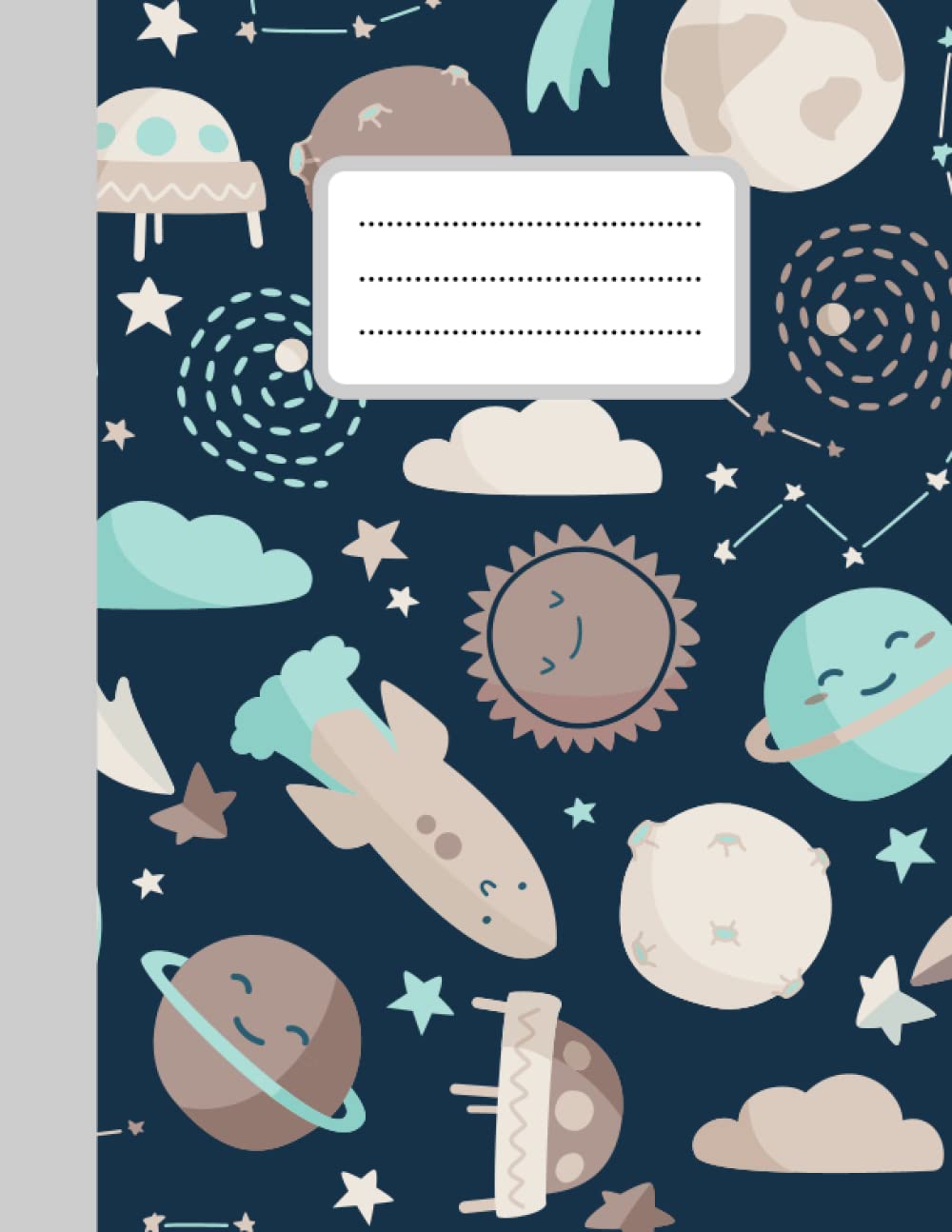 Space Theme Notebook Journal, Ruled Sketch Book Notepad Diary Memo Planner, A4 Size & 120 Sheets: Space Theme Notebook for Kids