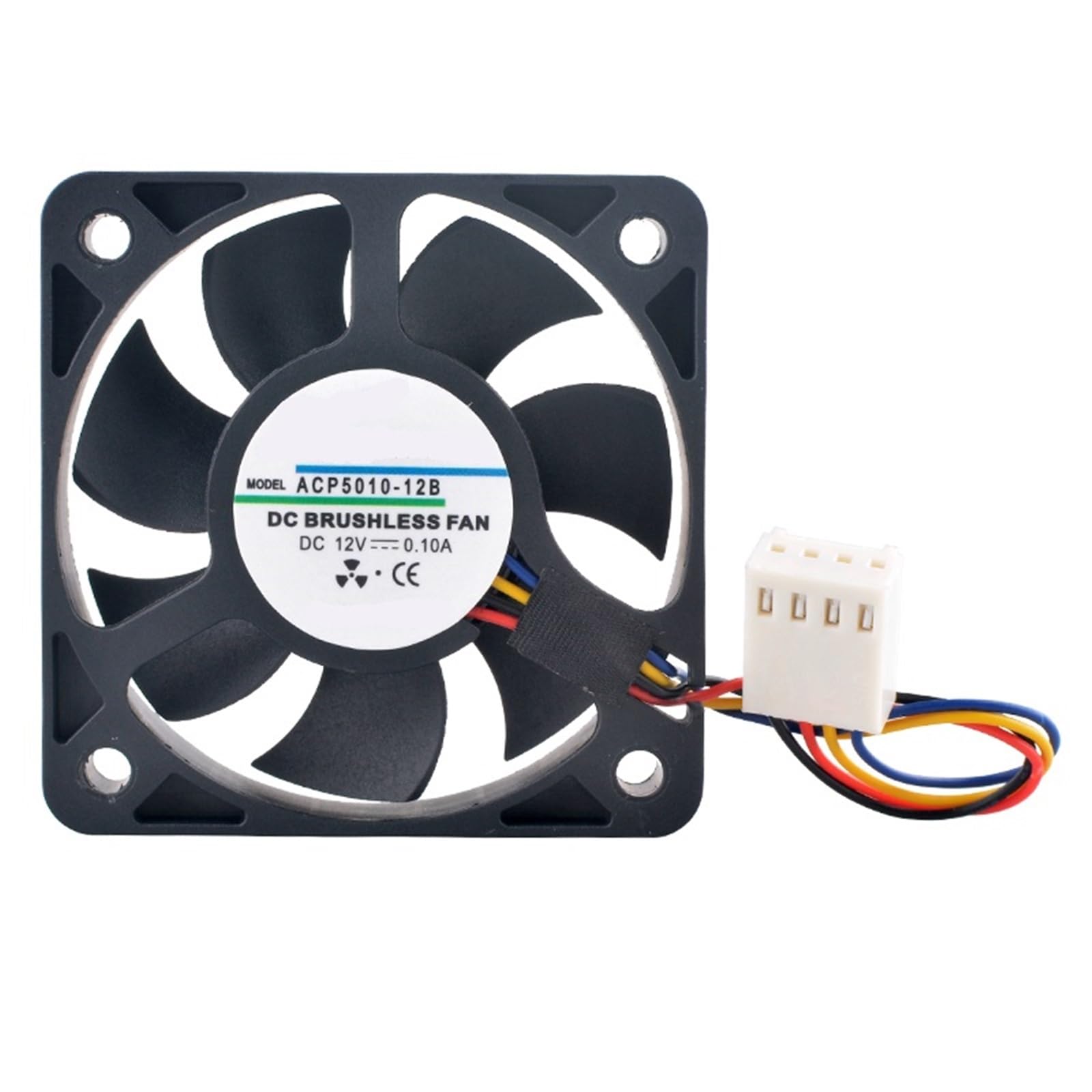 PEQYUACTE ACP5010-12B 50x50x10mm DC12V 0.1A 4-Pin 8000RPM Dual Ball Bearing Fan | Industrial/Embedded & Chassis/MB CPU Cooling