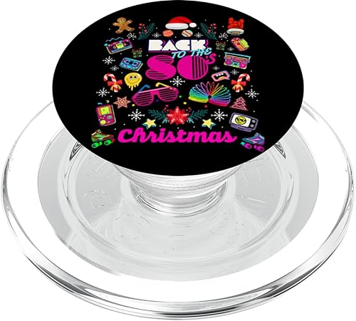 Miniatura 7 de Funny Back to 80's Christmas Nostalgia Quotes Graphic Design PopSockets Standard PopGrip