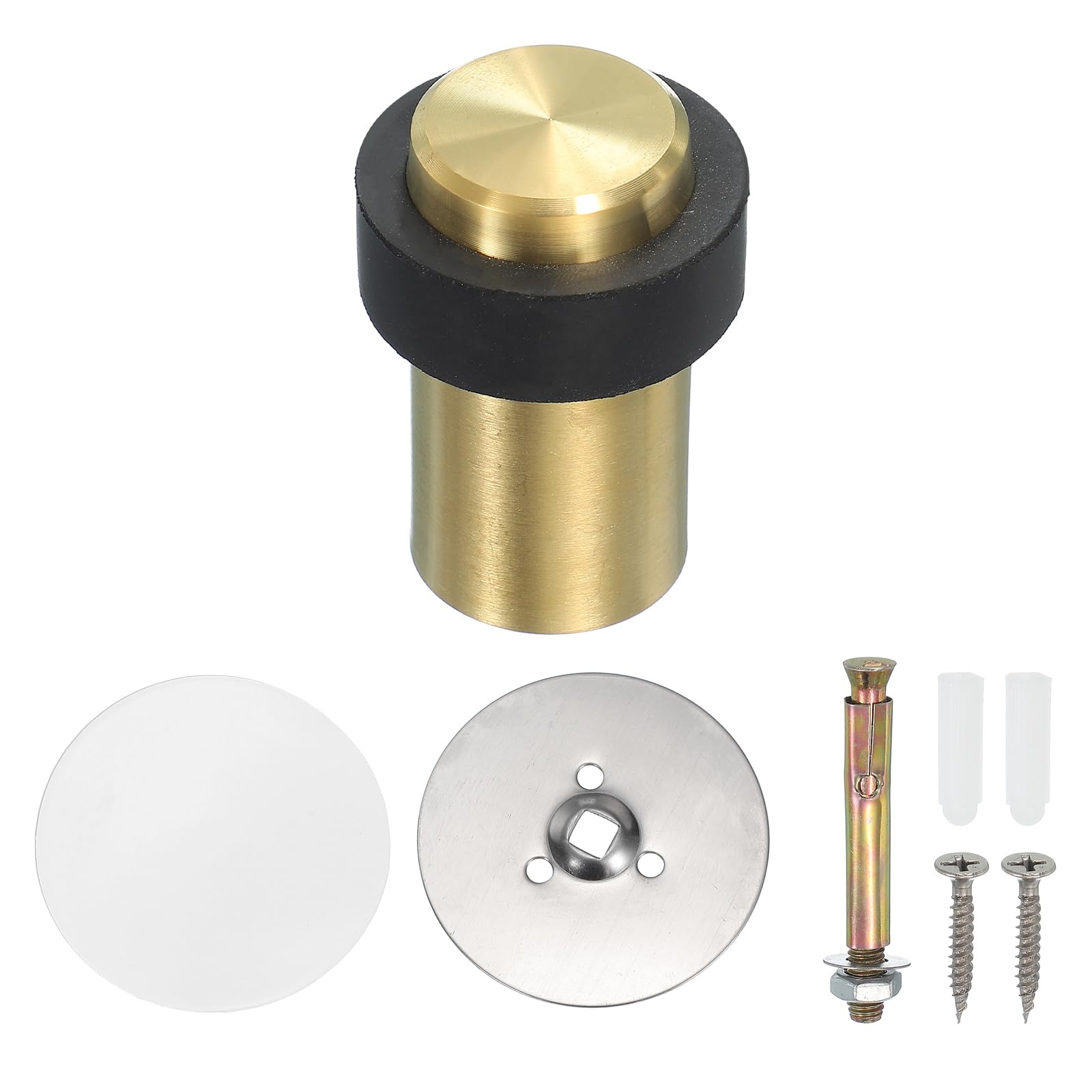 Butée de porte ronde en acier inoxydable 60 mm PATIKIL cylindre au sol gris