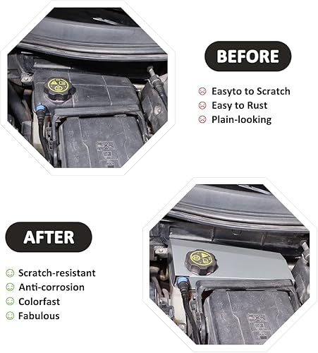 Miniatura 9 de Cubierta de la caja de fusibles anticongelante del motor de aleación de aluminio para Chevrolet Corvette C7 2014-2019 Adhesivo de ajuste del motor