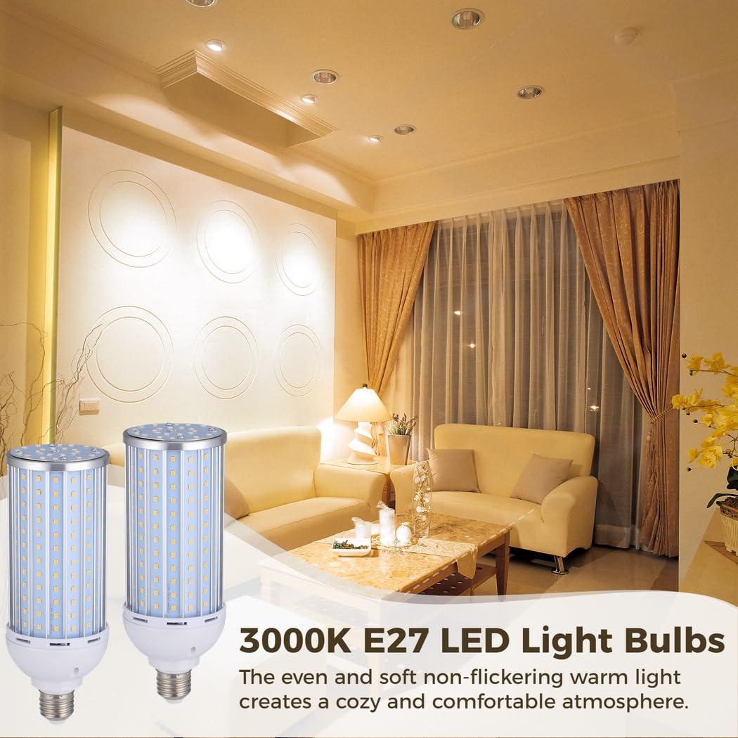 2 Stk. E27 LED-Maiskolbenlampen, 60W, 3000K warmweiß, AC 85-265V, für Schlafzimmer, Wohnzimmer, Restaurants, Cafés