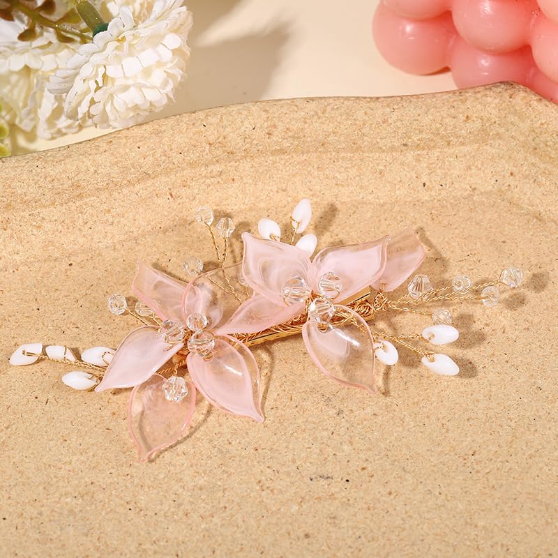 Amazon.com : Vintage Pink Flower Hair Clips, Decorative  display picture 3