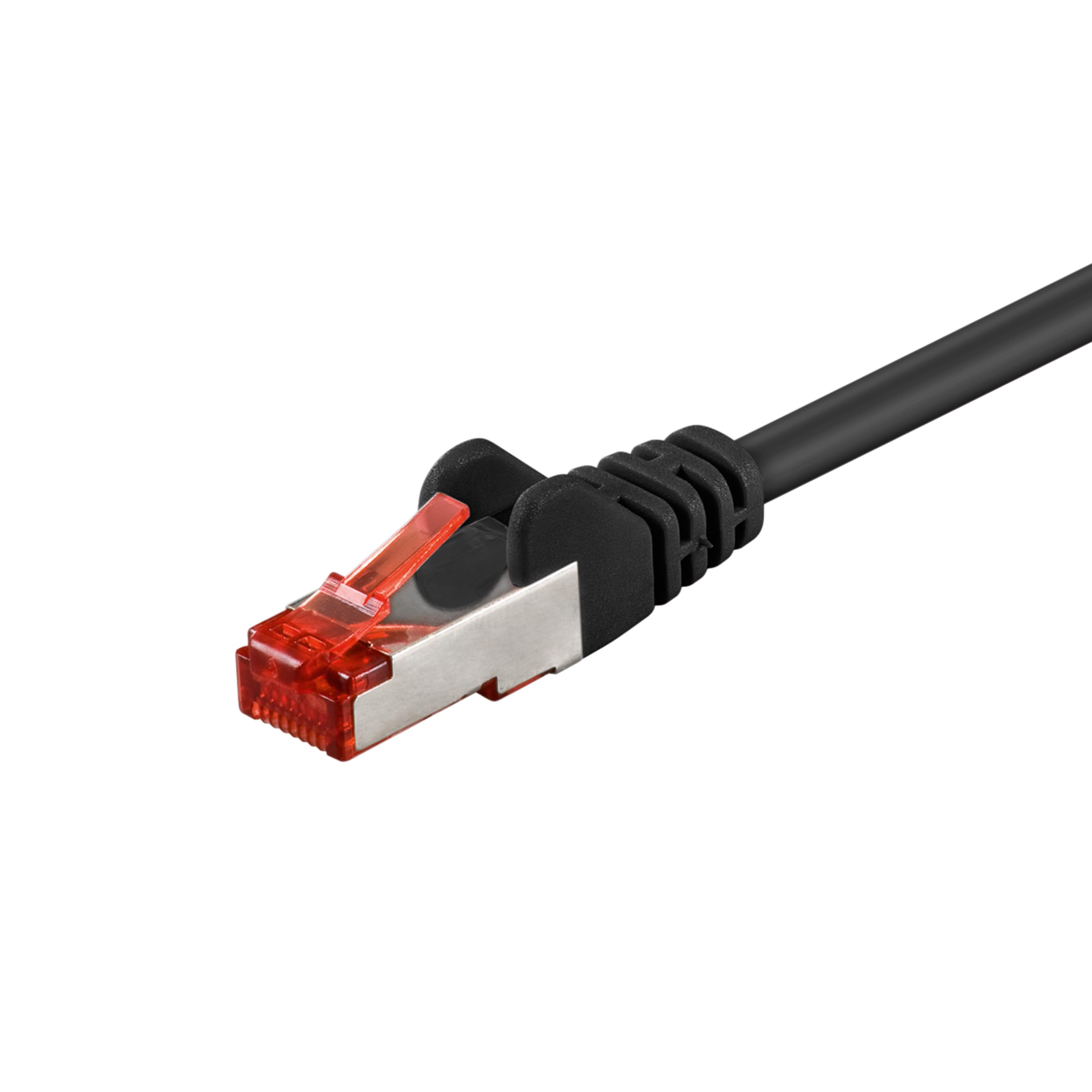 Goobay 92754 Cavo CAT 6 Cavo di rete Lan per Gigabit Ethernet S-FTP Cavo patch a doppia schermatura con connettore RJ45, 30 m, nero