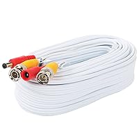 Vista 4 de BNC Cable de alimentación de video de 25 pies prefabricado todo en uno para cámara de seguridad de video, cable con dos conectores para sistema