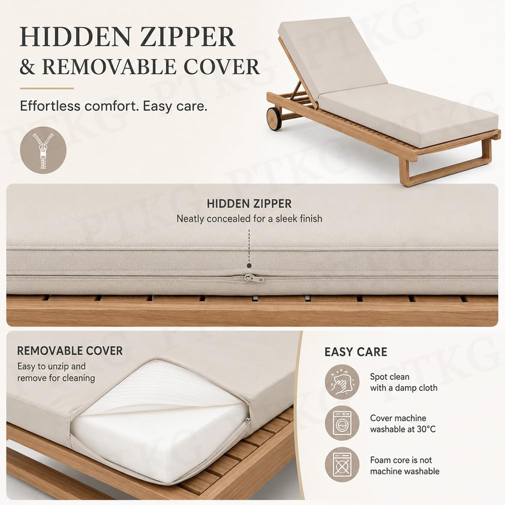 Matelas Transat DéHoussable Coussin Fauteuil Jardin
