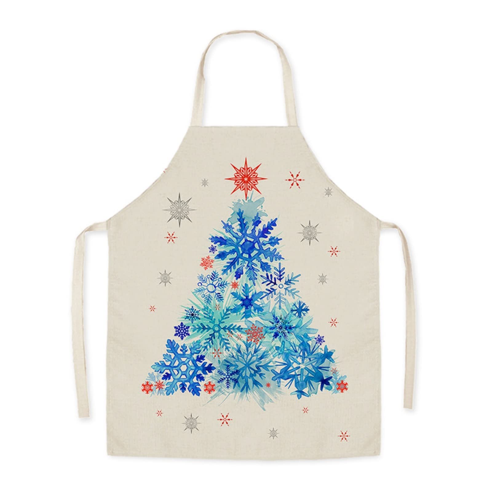 Beauty kitchen woman family cleaning family cooking baking linen apron (Color : 1, Size : 55x68cm)