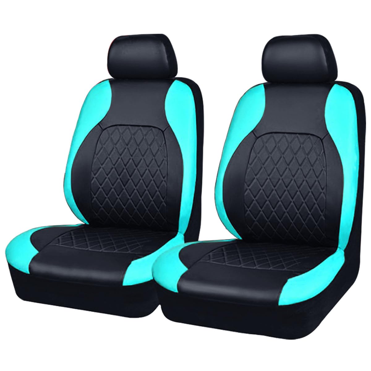 Car Front Seat Covers for Cadillac CT-6 2000-2023, Side Airbag Compatible Waterproof and Non-Slip Protectors Set Comfortable Breathable,Mint green