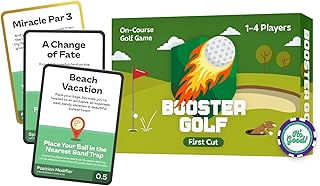 Booster Golf: A Card Game You Play on The Course - 1-6 Players - Take Your Game to Ridiculous New Levels - On-Course Golf Game Enhancer - for Beginners and Pros - Fun Golf Games - Multiple Game Types