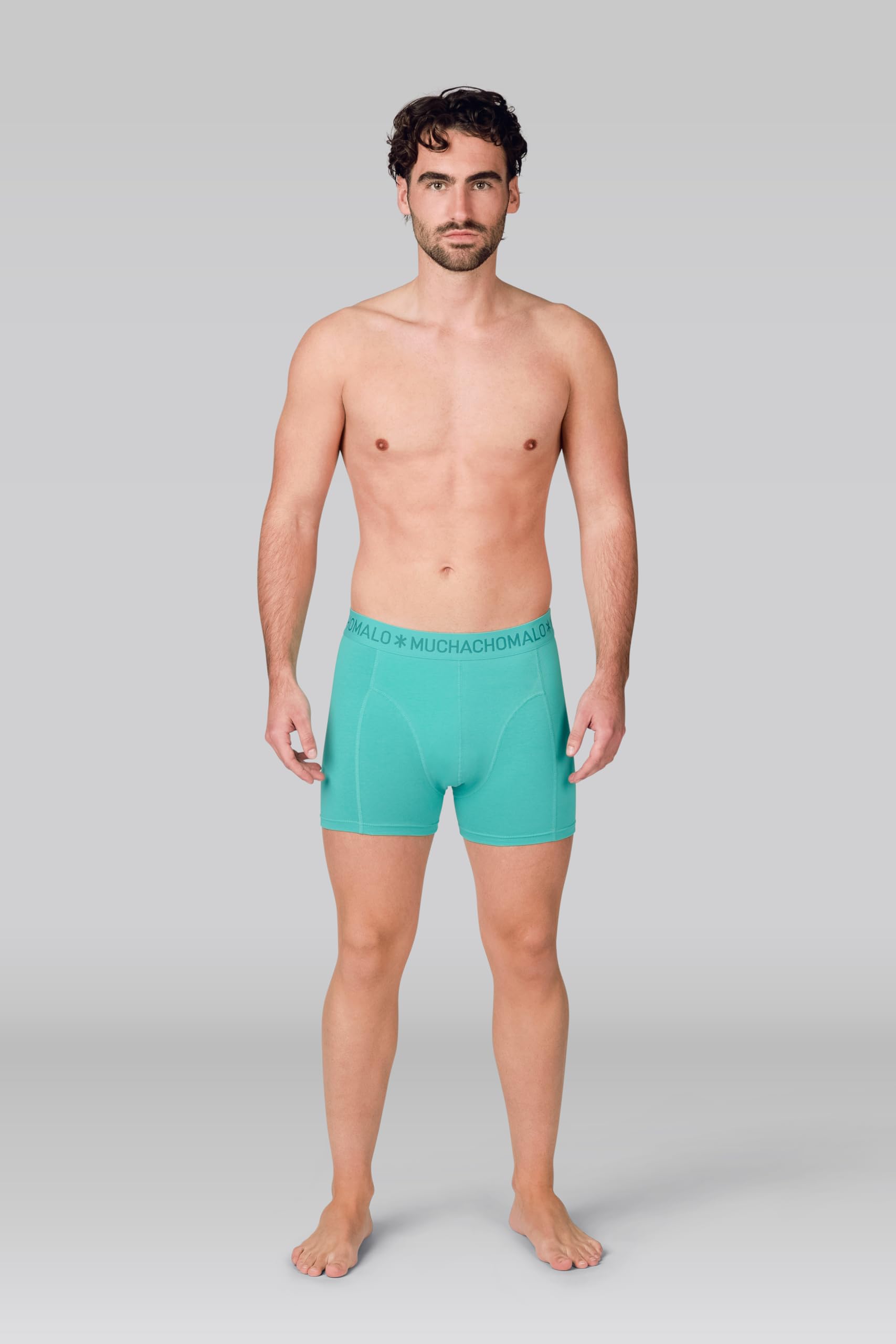 Muchachomalo Boxer da uomo, tinta unita, biancheria intima da uomo, confezione multipla, confezione da 6, boxer Solid con vestibilità classica, con elastico in vita